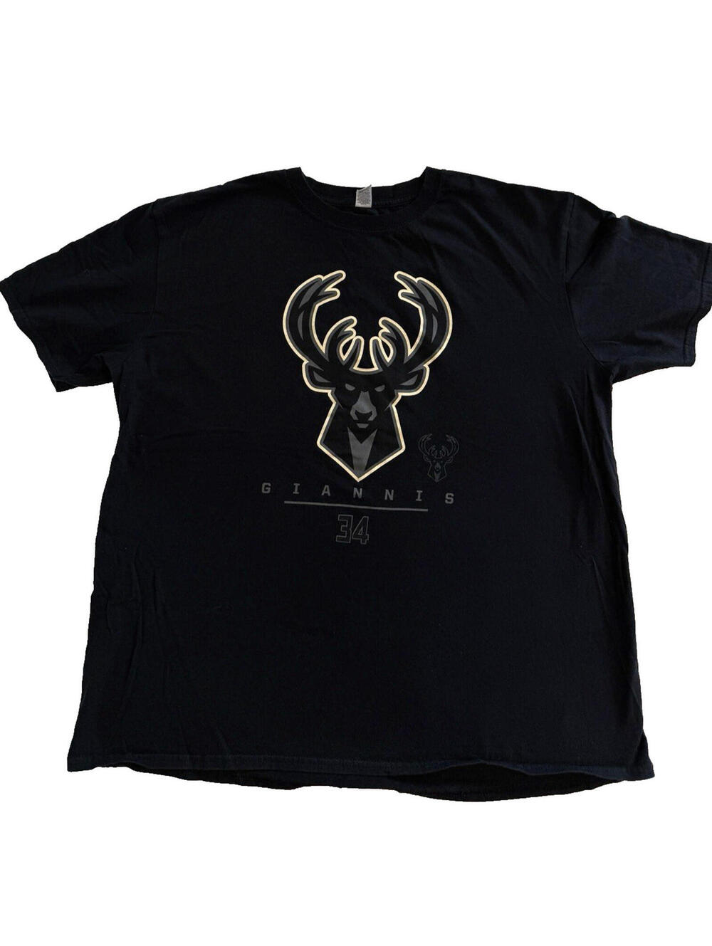 Fanatics Milwaukee Bucks Giannis Antetokounmpo Mens XL Black Tee Shirt